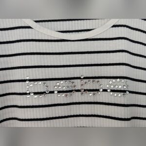 bebe Striped Black and White Top Woman's XL